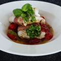 Torskrygg med parmaskinka och ugnsbakade tomater