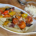 Pasta med tomater och aubergine