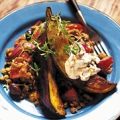 Linser med aubergine