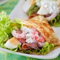 Crêpes med lax- och räkfyllning - 310 kcal