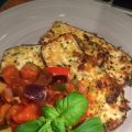 Panerad aubergine med caponata