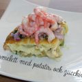 Ugnsomelett med potatis, zucchini och räkor
