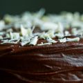 Chokladtårta med kokos och hallon
