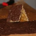 Knäckiga havrerutor  täckta med choklad