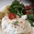 Rodnande rödspätta med färskost, dill o citron