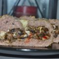 Köttfärslimpa fylld med stekta champinjoner,[...]
