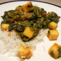 Palak paneer - indisk färskost med spenatröra