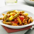 Penne tricolore med paprika och kyckling
