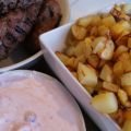 Älgfärskorvar med lingonyougurt