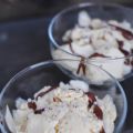 Moccaparfait med chokladsås
