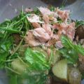 Potatisallad med rökt lax