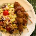 Couscous med grönsaker och spett