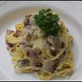 Krämig pastasås med bacon och champinjoner