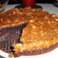 Kladdkaka med jordnötstopping