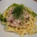 Pasta med kräftstjärtar