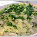Krämig pasta med quornfiléer, pesto och olika[...]