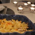 Restgratäng med pasta, kyckling och mozzarella