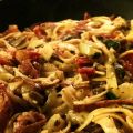 Grönsakspasta med salami