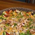 Halloumisallad med blodapelsindressing