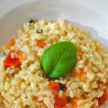 Risotto med basilika och tomat
