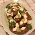 Välkryddad pumpa med tahinisås och lime