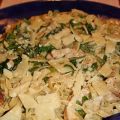 Krämig pasta med kyckling och grönt