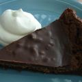 Kladdkaka med minttäcke.