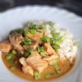 Lax i kokosmjölk med miso och sojabönor