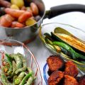 Vardags vegetarisk mat, vegebiffar, chili och[...]