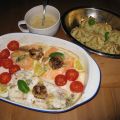 Marulk och lax med gorgonzola, pilgrimmussla,[...]