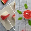 Yoghurt- och vattenmelonisglasspinnar med mynta
