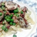 Tagliatelle med champinjoner och bacon