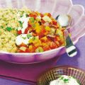 Couscous med lime- och vitlökssås