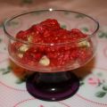 Lakritsdessert med hallon