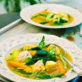 Pot au feu på lax med senapskräm