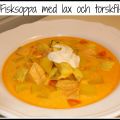 Fisksoppa med lax och torskfilé
