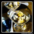 Ananas med lakritskolasås och glass