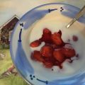 Lyxig jordgubbskräm med lime och vanilj
