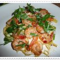 Pasta med chiliscampi och citronsås