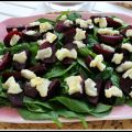 Sallad med rödbetor, spenat och chevré