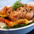 Citronmarinerad helstekt kyckling med grillade[...]