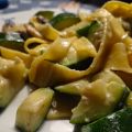 Pasta med gorgonzola, svamp och squash