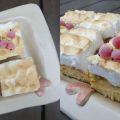 Vinbärs- och nektarinrutor med marängtäcke
