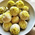 Mangobollar med vit choklad
