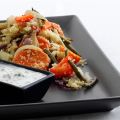 Couscous med ugnsbakade grönsaker, rödlöks- och[...]