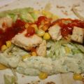 Quornwrap med kikärsdipp och salsa
