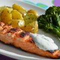 Grillad honungslax med dillslungad färskpotatis