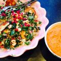 Halloumi tabbouleh med grillad paprikahummus