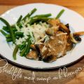 Fläskfilé med svamp och haricots verts