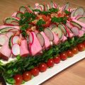 Smörgåstårta med skinka och leverpastej